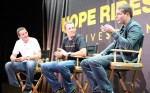 Doug Ulman, Lance Armstrong, Shepard Fairey (L-R)