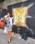 A girl that stopped to tell Nick that she loves the butterflies