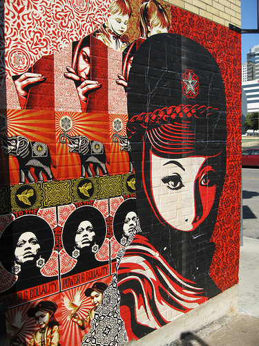 Mujer Fatale Mural: At Lance Armstrongs Bike Shop