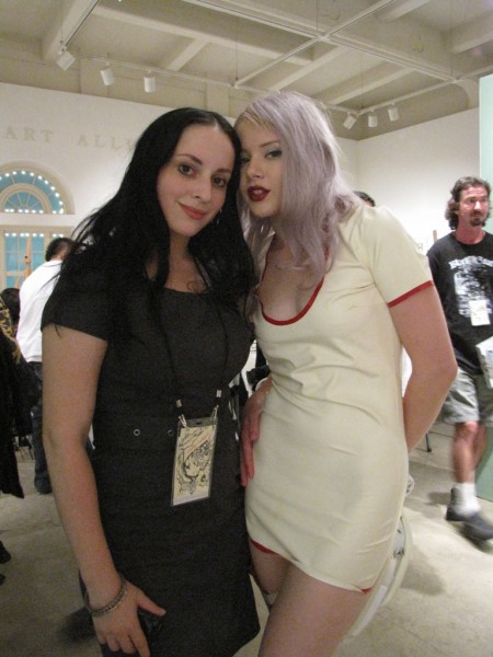 Molly Crabapple and her model