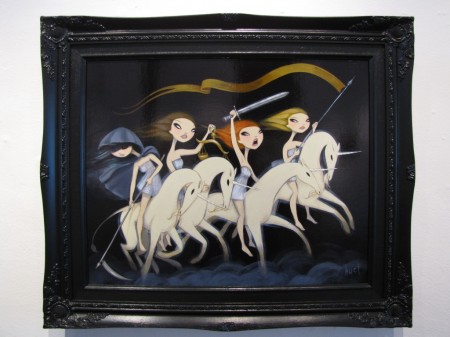 Four Unicorns of the Apocolypse - 16" x 20" - Acrylic on birch