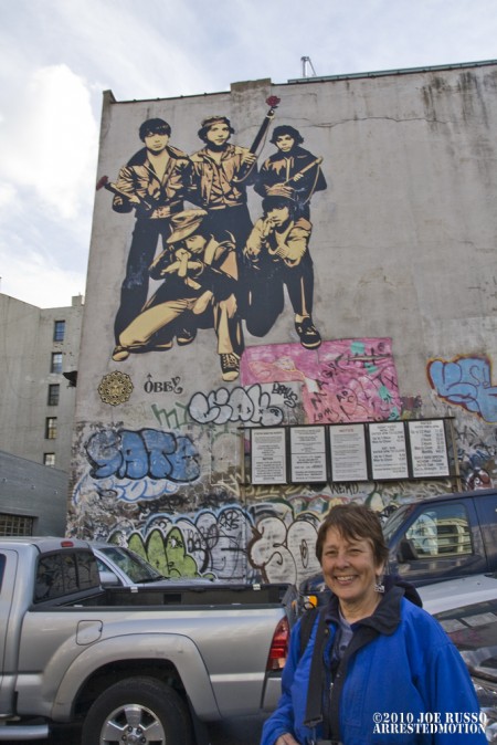 Martha Cooper at Wooster & Grand Mural of her collab with Shepard