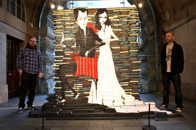 Mike Stilkey in front of his install with Ian Francis