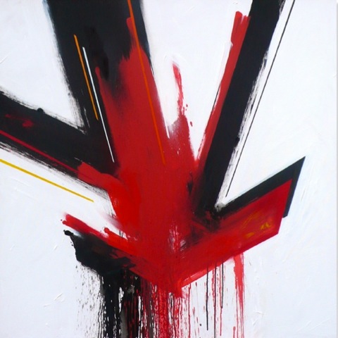 Untitled. Matt Emulsion & Spray Paint on Canvas. 100x100cm