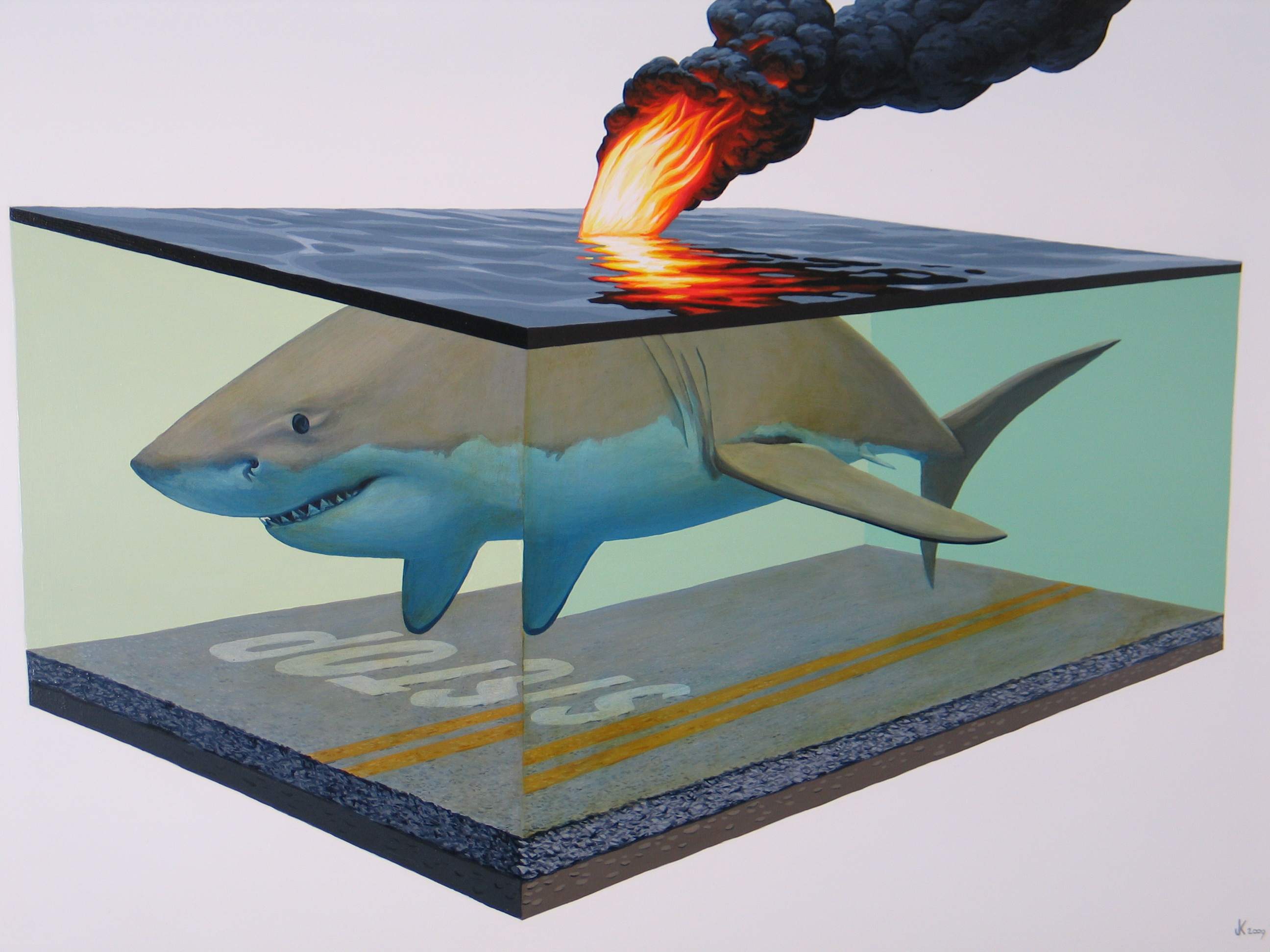 Releases / Teasers: Josh Keyes – “Scorch I” @ Sink or Swim Benefit Show ...