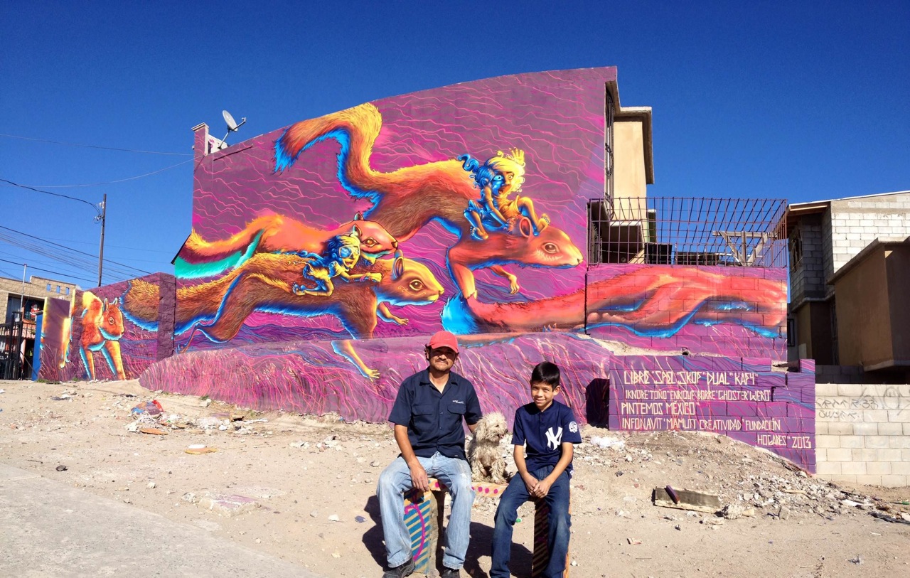 Painted by LIBRE along with Spel, Kafy and Dual from the HEM Crew and Skof in Tijuana for the "Pintemos Mexico" program.