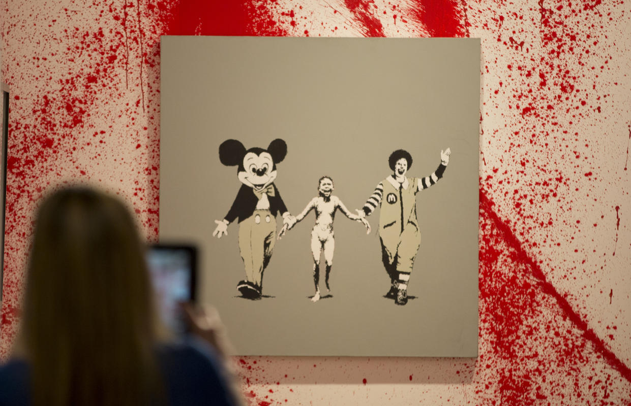 Preview “banksy The Unauthorised Retrospective” Sothebys London Arrested Motion