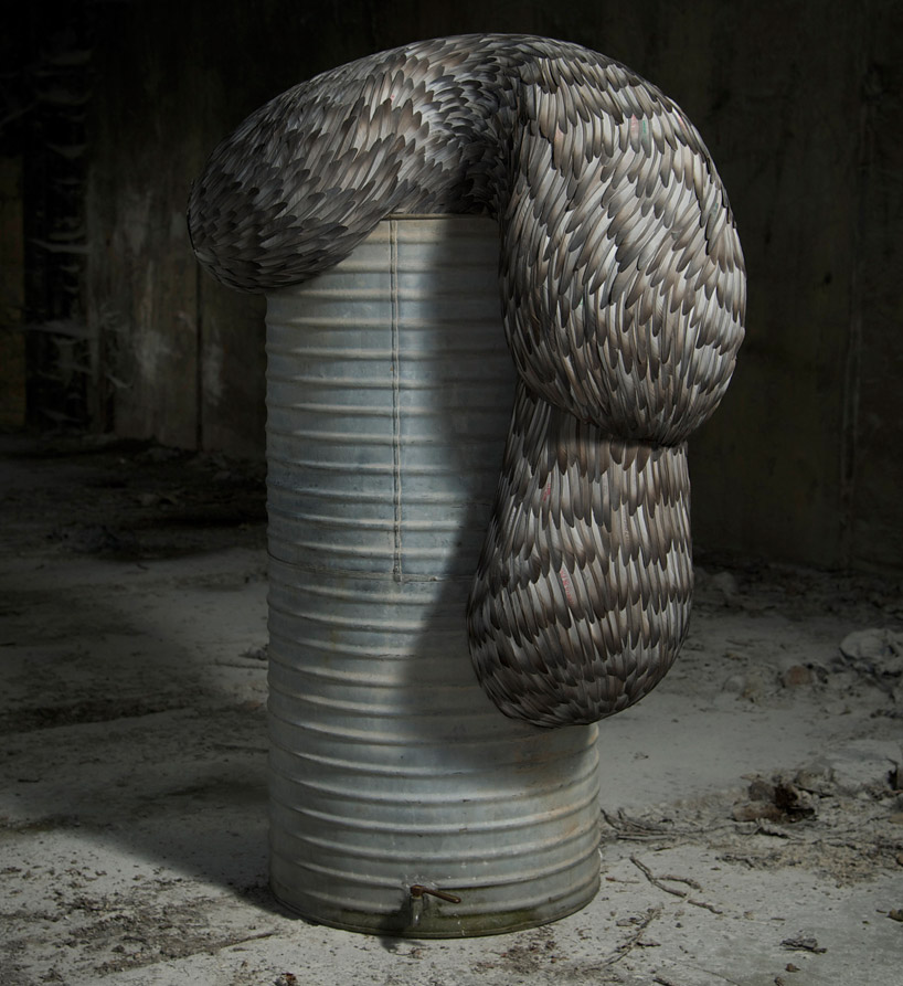 kate-mccgwire-feather-sculptures-st-mary-in-the-castle-designboom-03