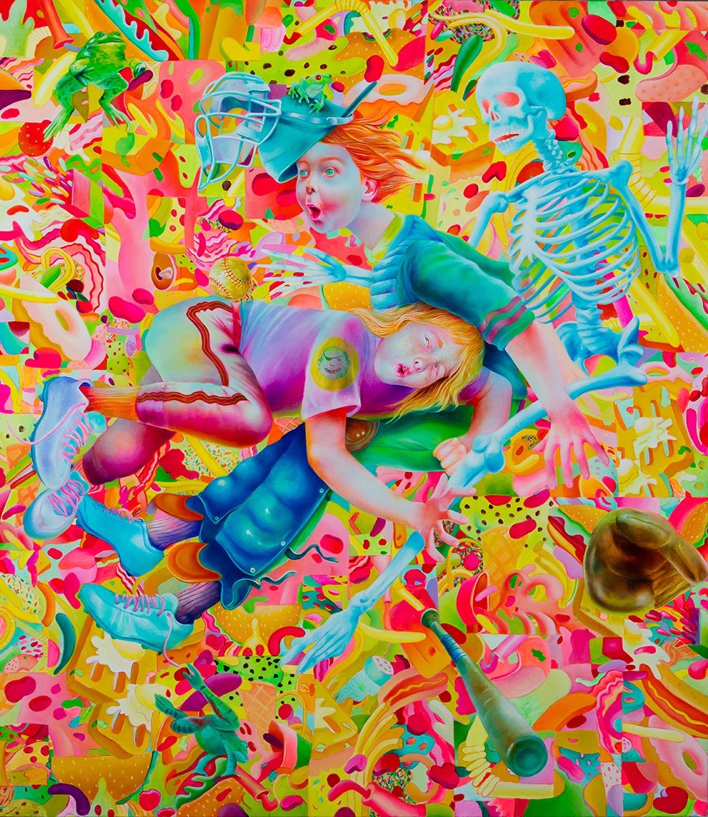 Michael Page 'Collide II' (acrylic and oil on canvas, 42 x 48 inches)