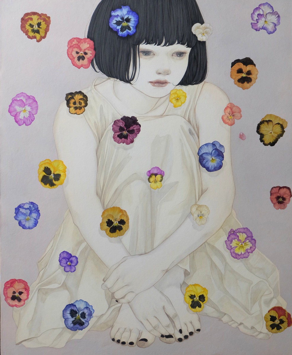 Yuka Sakuma ‘Bouquet’ (ink on paper (black ink rock paint on hemp paper), 25 x 20 inches)