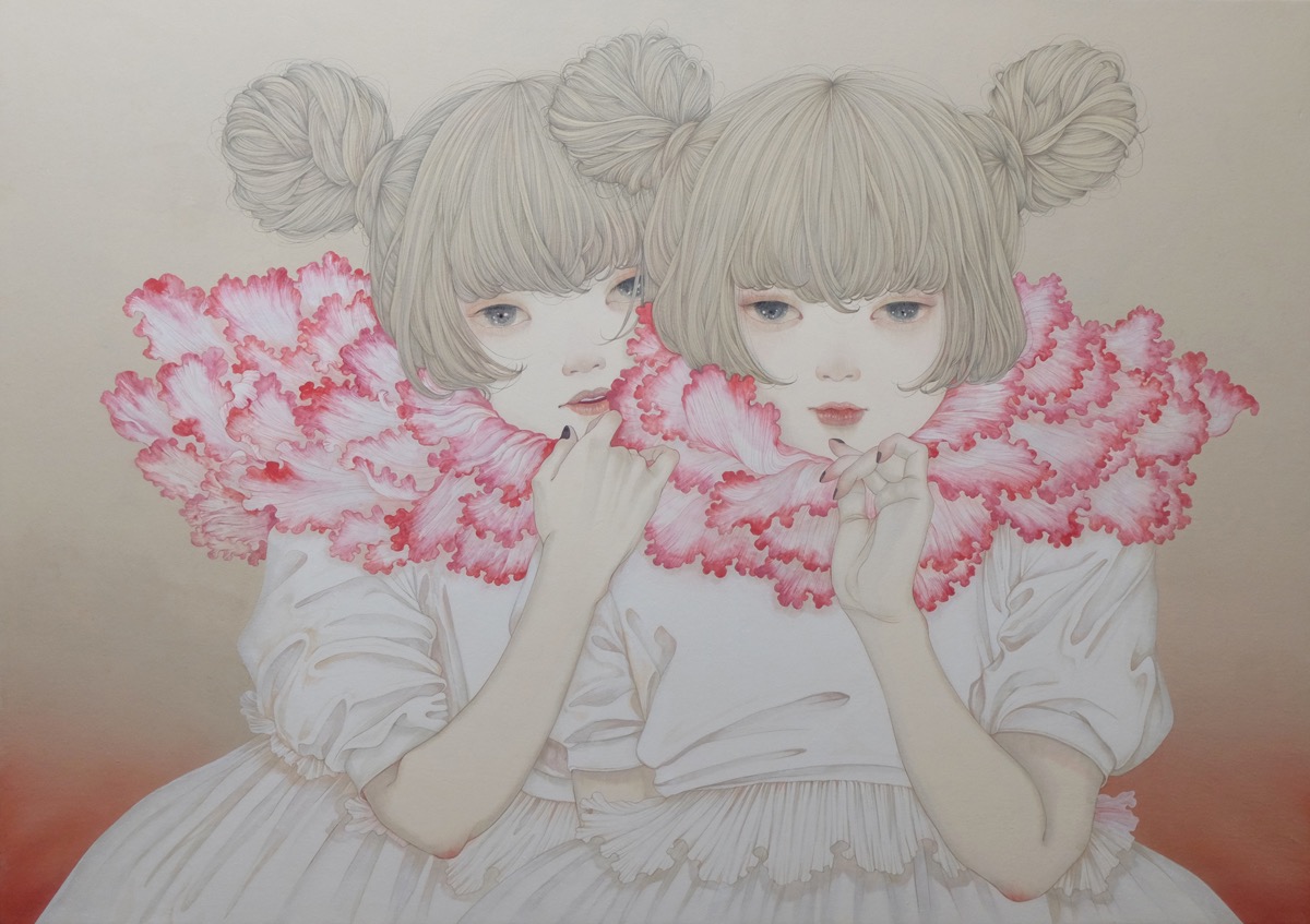 Yuka Sakuma ‘Cherry’ (ink on paper (black ink rock paint on hemp paper), 39.4 x 28.6 inches)